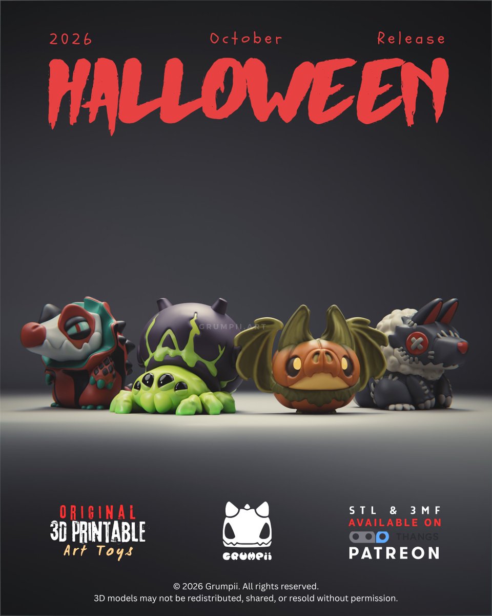 GrumpiiArt's tweet photo. 2026 October Release - Halloween

Hello, hello ! We made it, another Halloween season is here, yay!!!! It is all because of your love and support, thank you so much, everyone!

Well, I hope you will like these as much as the previous Halloween releases. https://t.co/uaFaglySik