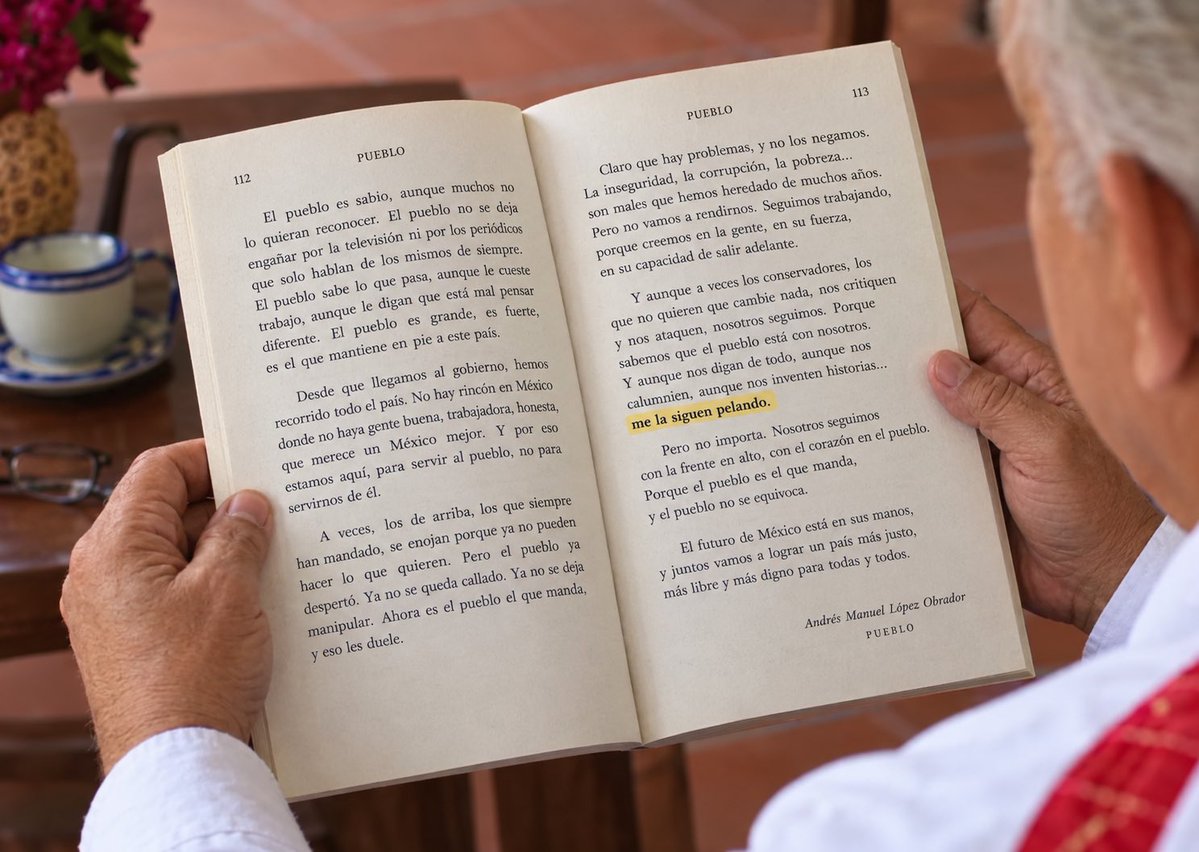 DoctorZamudio's tweet photo. Buenos días a todos, me urge comprar el nuevo libro de @lopezobrador_ para leer particularmente esa frase que resalté en amarillo. 🤭🤭🤭 

#EsUnHonorEstarConObrador https://t.co/9r223aHf4N