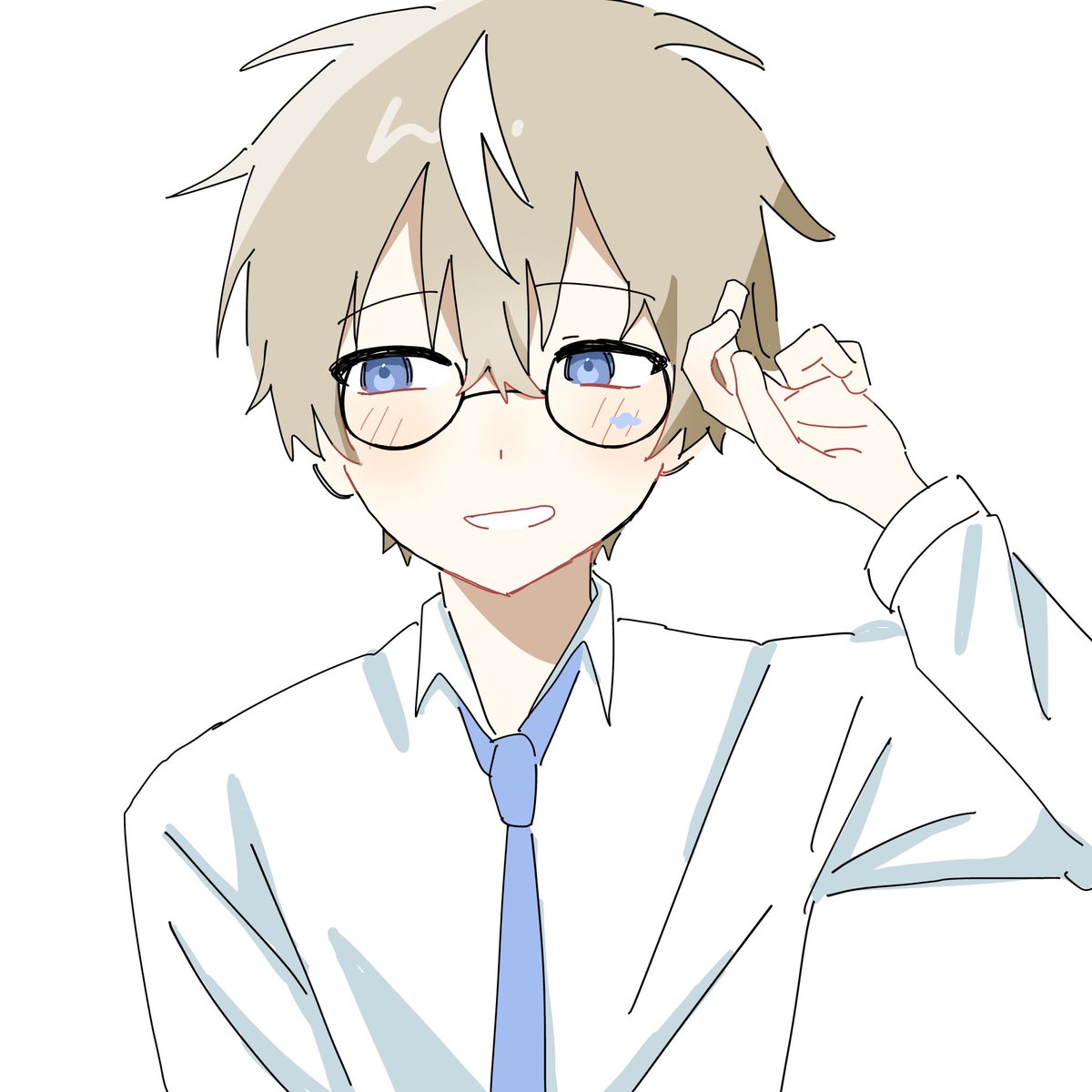 sanmajsio's tweet photo. 急いで描いたせいでちょっと雑ですが
ネクタイの日・メガネの日
#こくびびぱれっと https://t.co/MGRxM5o0tF