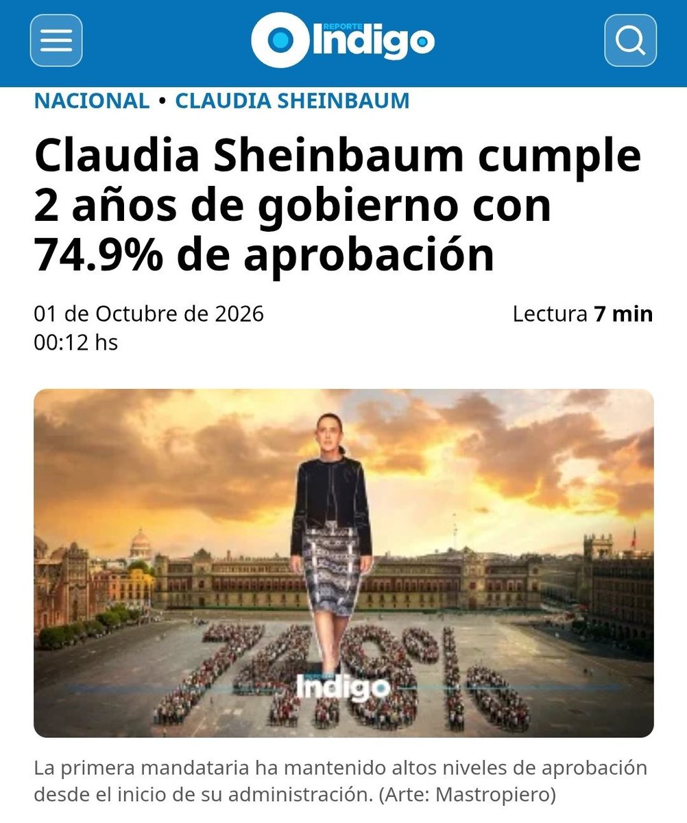 Hector_Zarinana's tweet photo. 🔴 OTRA VEZ ZAS 🔴 

La Presidenta @Claudiashein cumple 2 años de gobierno con 74.9% de aprobación.

Y repito! Con toda la lana que le meten en los medios y las granjas de bots ni así podrán!!! https://t.co/oTeKqMkQ6H