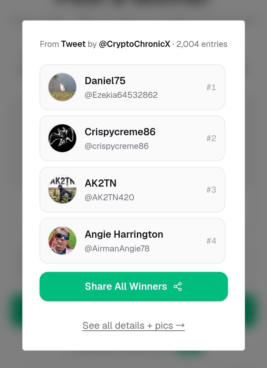 CryptoChronicX's tweet photo. WINNERS 🏆 

Figured the fair way was to do a random generated drawing from the comments 

4 WINNERS 🏆 

You will all get free bags and care packages

Will DM you ☺️ 

@Ezekia64532862 
@crispycreme86 
@AK2TN420 
@AirmanAngie78 

Turn on notifications new Giveaway will post today https://t.co/JhZThuZR7t