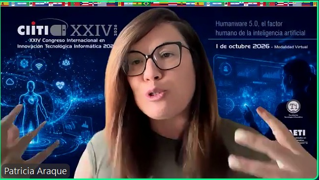 Ciiti's tweet photo. "La primera gran habilidad que hay que cultivar más que nunca es cómo construimos el criterio. Lo construimos leyendo mucho, huyendo del sesgo de confirmación. 
Lo segundo es que la IA amplifica nuestras capacidades", Patricia Araque en el #CIITI #Emprender https://t.co/4sfCbRjNGT