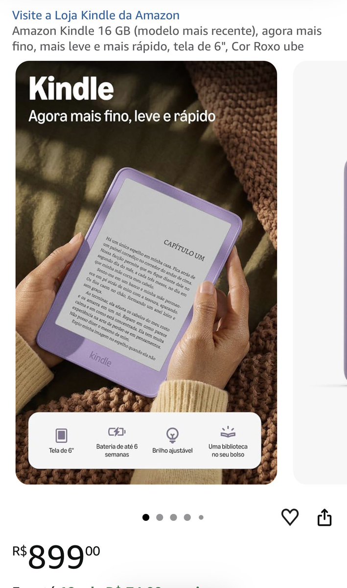 livrariaemcasa's tweet photo. Novo Kindle (sem ser o paperwhite) por R$ 899. Opiniões! https://t.co/EM8fGyE9Qb