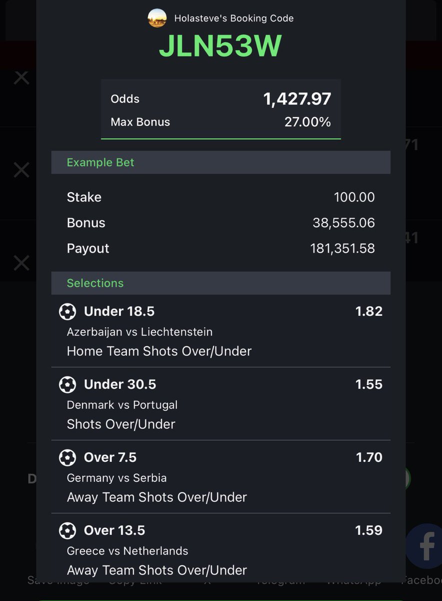 HolaSteve4's tweet photo. 1st - 4th ⚽️ 

1,427 odds      JLN53W (15games)

488 odds         MAEUG0
252 odds         JAF99C
185 odds          Z9CGDF
146 odds          GFUGRZ https://t.co/SZvapq4SFx