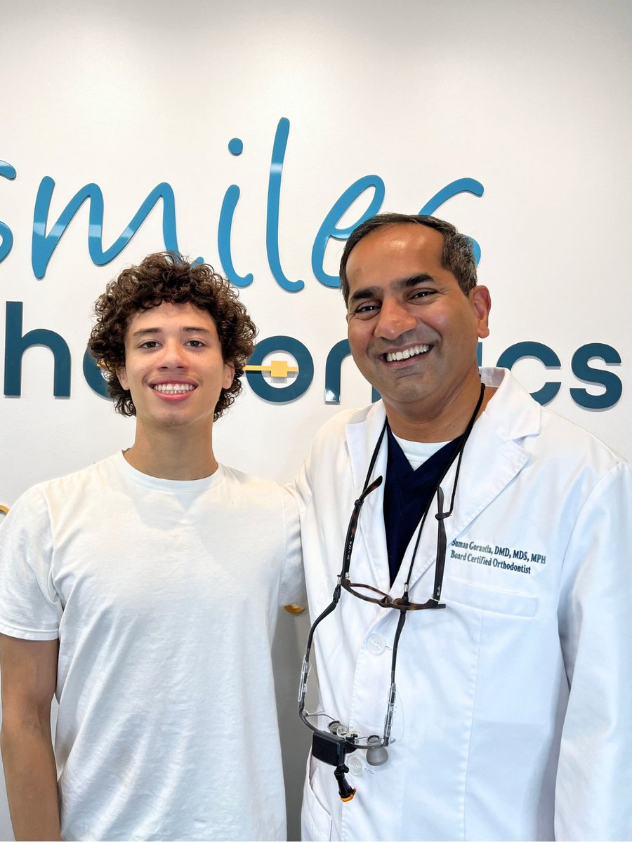 smilesortho's tweet photo. Braces off for Blas! 💙 

A beautiful smile is great, but one that looks good and functions well is even better! 👏

#BracesOff #Orthodontics #Wichita https://t.co/o76QDgABn2