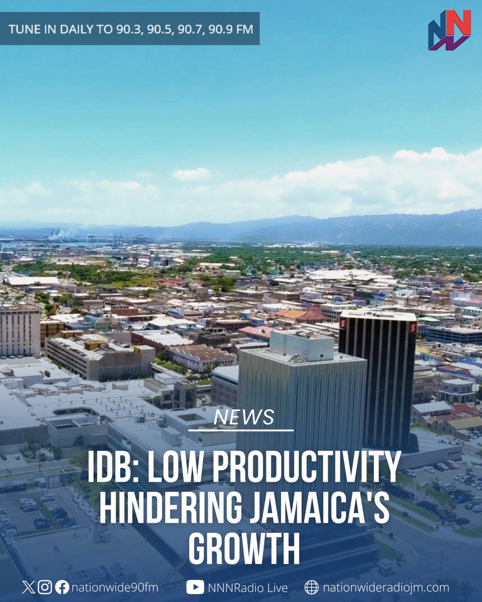 NationwideRadio's tweet photo. The Inter-American Development Bank, IDB, chief of operations for the Caribbean Region, Karisa Ribeiro, says low productivity is a hindrance to Jamaica's growth even as she hailed the country's economic and fiscal stability.

READ MORE HERE: https://t.co/guIrdN8bCS https://t.co/KpJeYBvW4Z