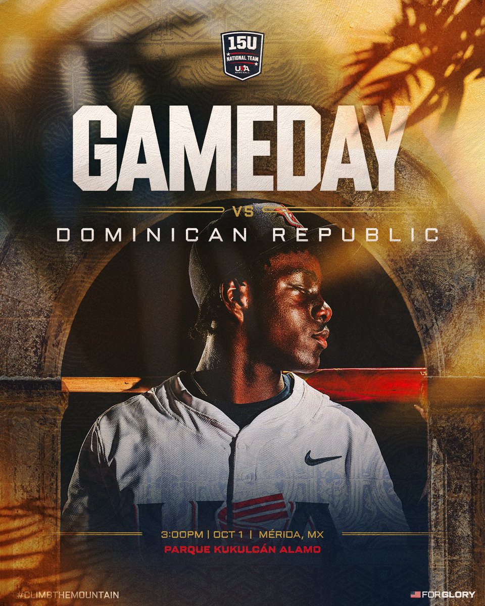 USABaseball15U's tweet photo. 𝟔/𝟗

⏰ 3:00 p.m. local/5:00 p.m. ET
📄 https://t.co/NpXx26D3VY
📺 https://t.co/wjCdn4AnGK
📊 https://t.co/w8ik0zaUjC https://t.co/BbDCAwRz2y