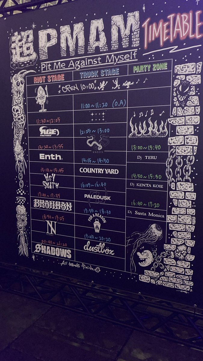 n4idnx's tweet photo. Zasso→超PMAM→SHADOWS→SiM→The BONEZ
2週間でライブ5本の中々濃い2週間でした！めっちゃ疲労溜まってるからとりあえず来週はライブお休みーすげー楽しかった！ https://t.co/RZzOgvBkJW