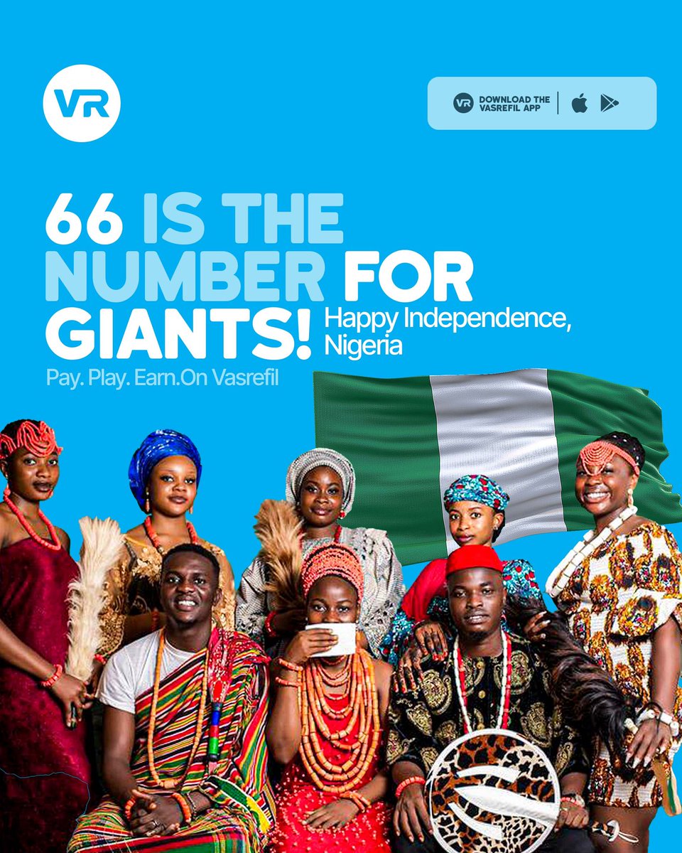 vasrefil's tweet photo. 66 years of strength and resilience. That’s how giants move.
Happy Independence Day, Nigeria! 🇳🇬
From all of us at Vasrefil.
#Nigeriaat66 #Vasrefil https://t.co/BFdfwn1EYD