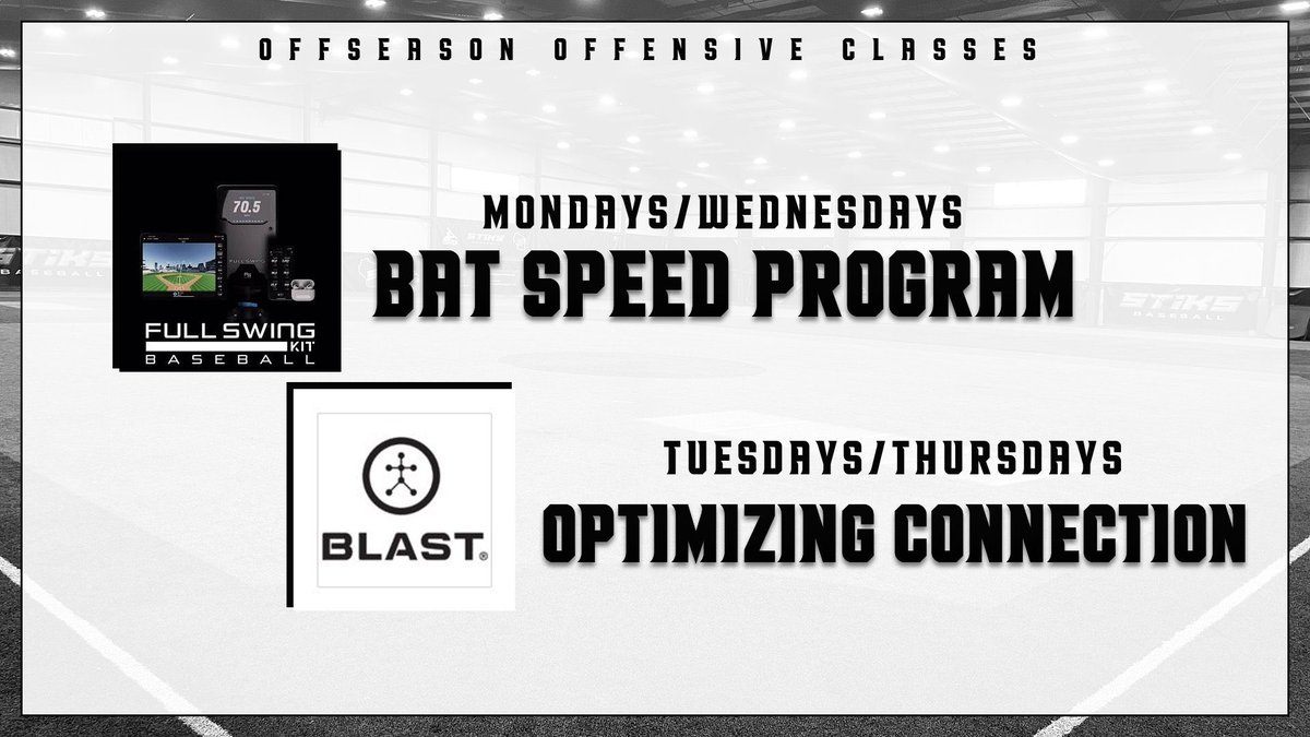 GRBSTiKS's tweet photo. These will fill fast! Join us for our Offseason Hitting Classes! 

Our advanced analytics bat speed class has partnered with both Driveline and Full Swing to help design programs individualized to you! 

Our connection class uses Blast Motion to help optimize overall connection! Sign up below! 

https://t.co/wjYncEeC0a

#STiKS