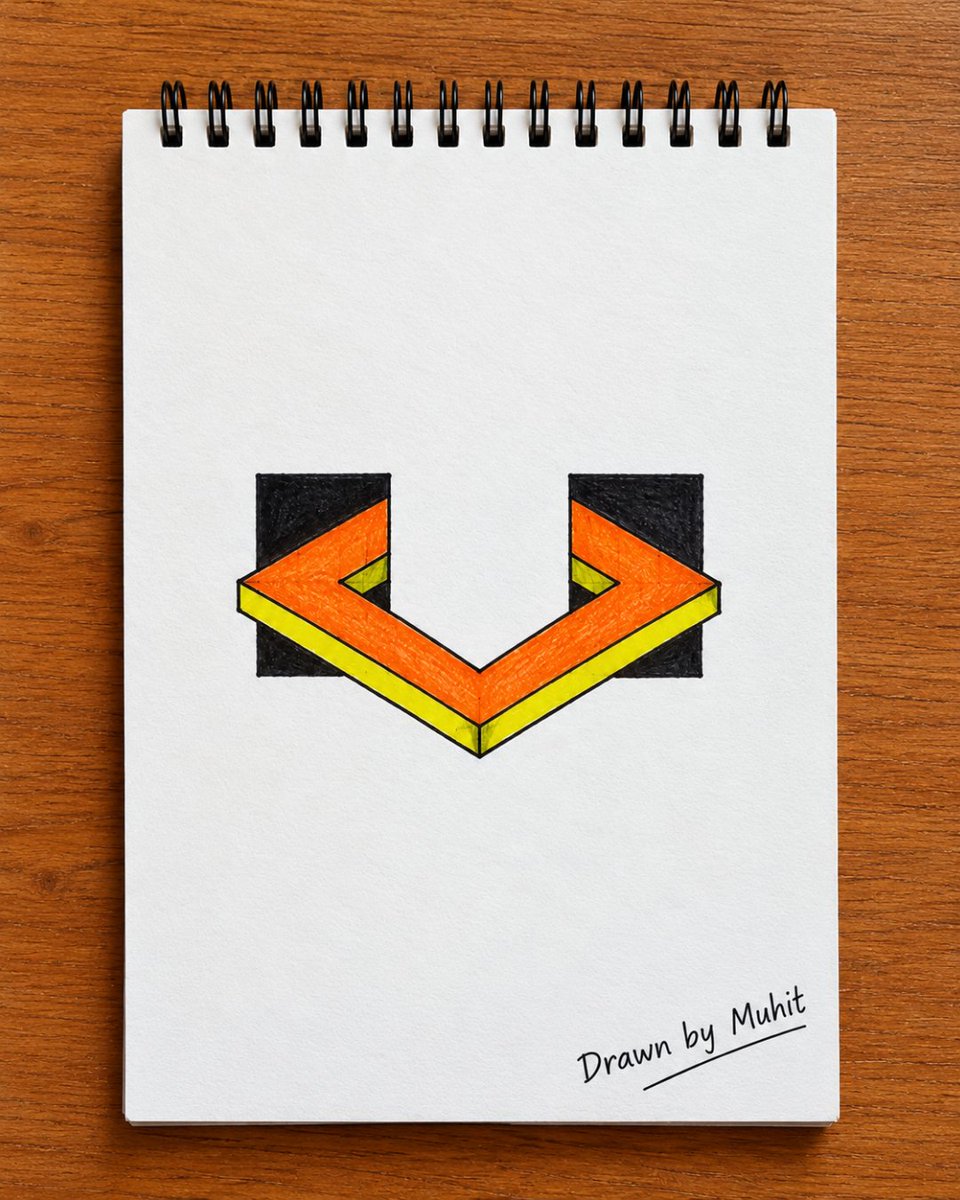 DrawWithMuhit's tweet photo. Realistic 3D Optical Illusion 🎨✨

A creative illusion drawn with colored pencils by young artist Muhit 👨‍🎨. What do you see first—the 3D shape or the clever illusion?

#DrawWithMuhit #3DArt #OpticalIllusion https://t.co/rTR90ZxFwQ