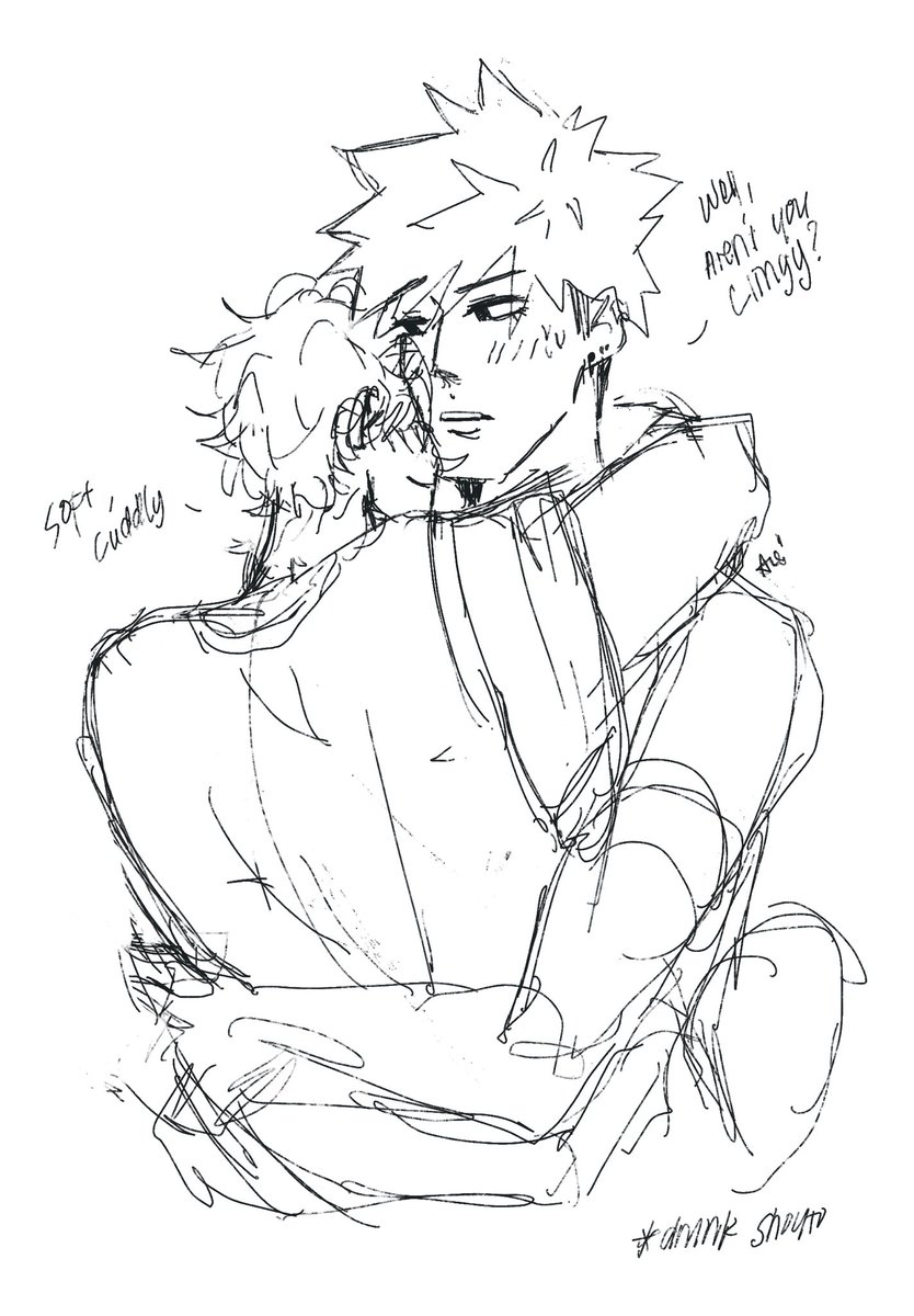 chaotic_liver's tweet photo. katsuki is exactly where he wants to be ft. drunk shouto https://t.co/SHkDpuNHGG