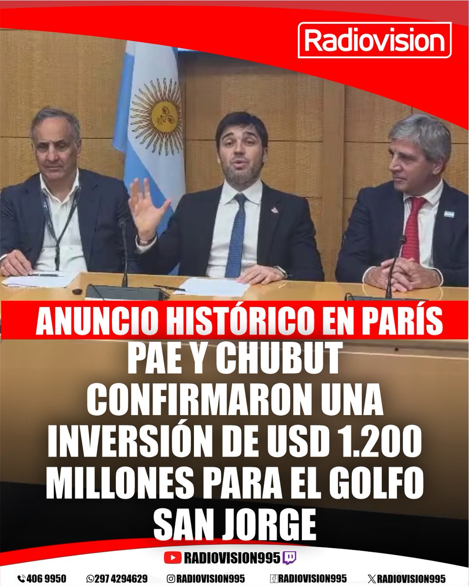 Radiovision995's tweet photo. @NachoTorresCH  Y @LuisCaputoAR  EN LA OCDE: "ES UNA INVERSIÓN BRUTAL QUE TRAERÁ MÁS TRABAJO Y DESARROLLO PARA CHUBUT" https://t.co/kqDCRKwAjT