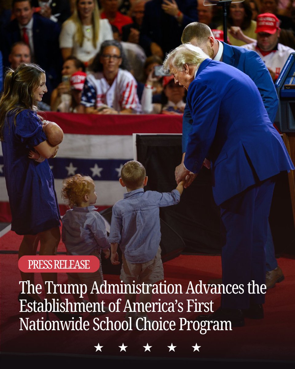 usedgov's tweet photo. Today, @USTreasury released new guidelines for the upcoming Education Freedom Tax Credit to maximize accessibility for families and protect scholarship funds from abuse.    

This is just one way the Trump Administration is putting more money back in Americans’ pockets and opening more educational pathways for students across the nation!