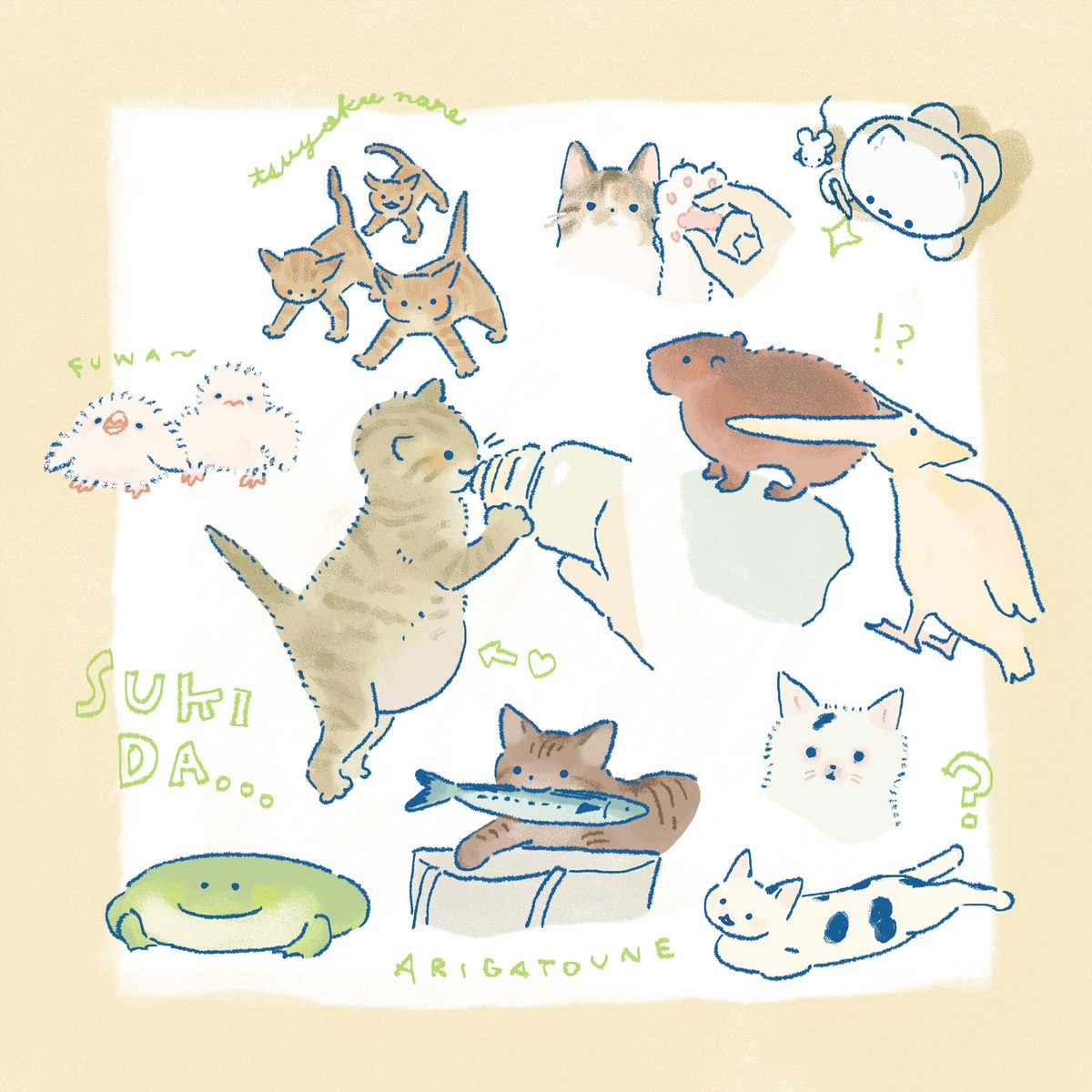 nekofton_sub's tweet photo. タイムラインで出会ったかわいい者たち（ねこ多め） https://t.co/RPd4sZV5c4