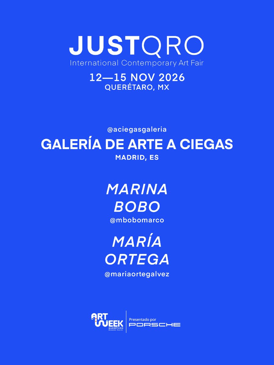 justfairs's tweet photo. @mariaortegalvez @MboboMarco GALERÍA DE ARTE A CIEGAS en JUSTQRO 2026
Desde Madrid, presenta a Marina Bobo y María Ortega: dos prácticas que abordan violencia, memoria, vínculos y fragilidad desde la fotografía de archivo y el arte textil.
@aciegasgaleria @mbobomarco @mariaortegalvez
#JUSTQRO2026 https://t.co/w8qM0pE4hQ