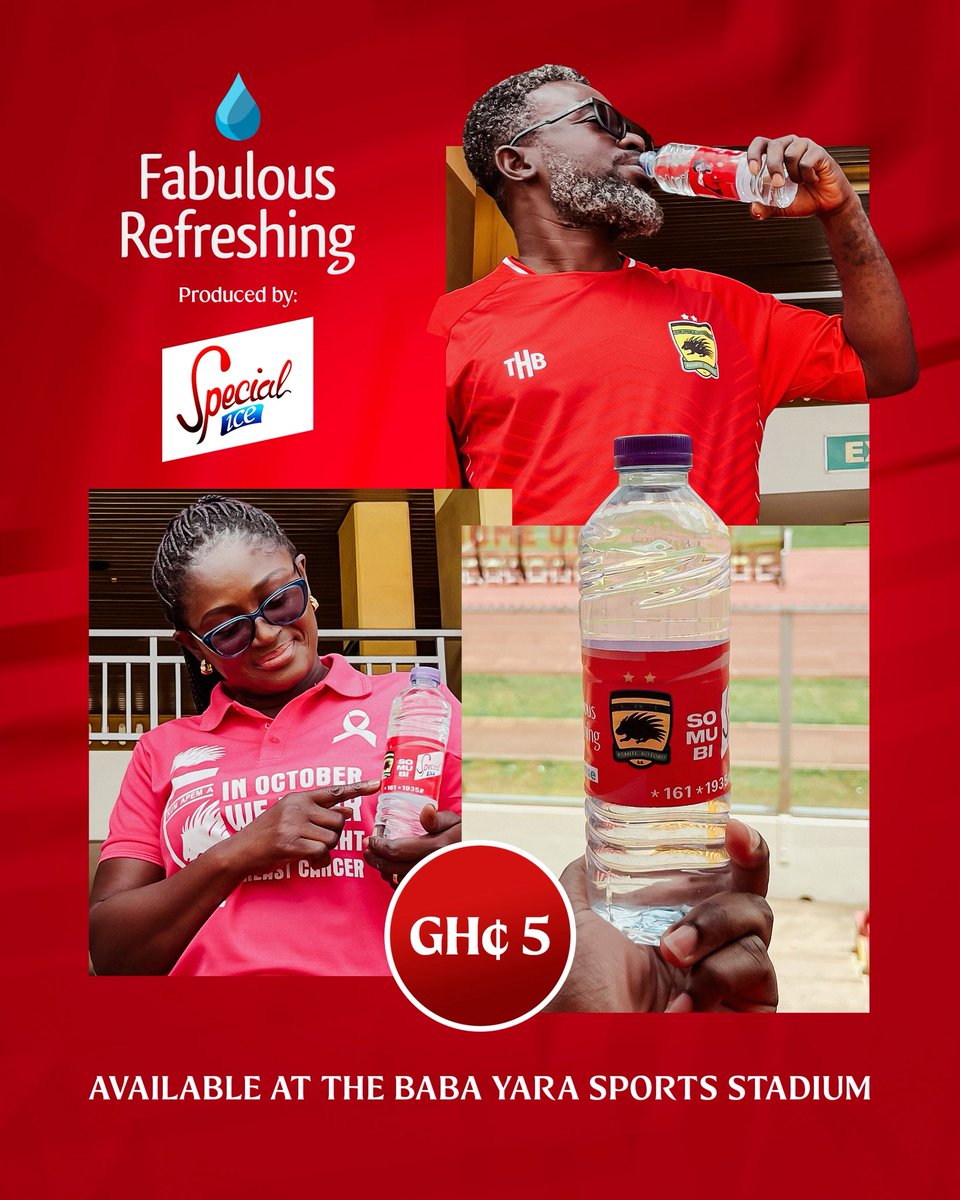 AsanteKotoko_SC's tweet photo. Quenching thirst with fabulous refreshing water 💦

Grab yours in the stands.

#UnitedinHeritageDrivenbyExcellence https://t.co/L2Qht8svTo