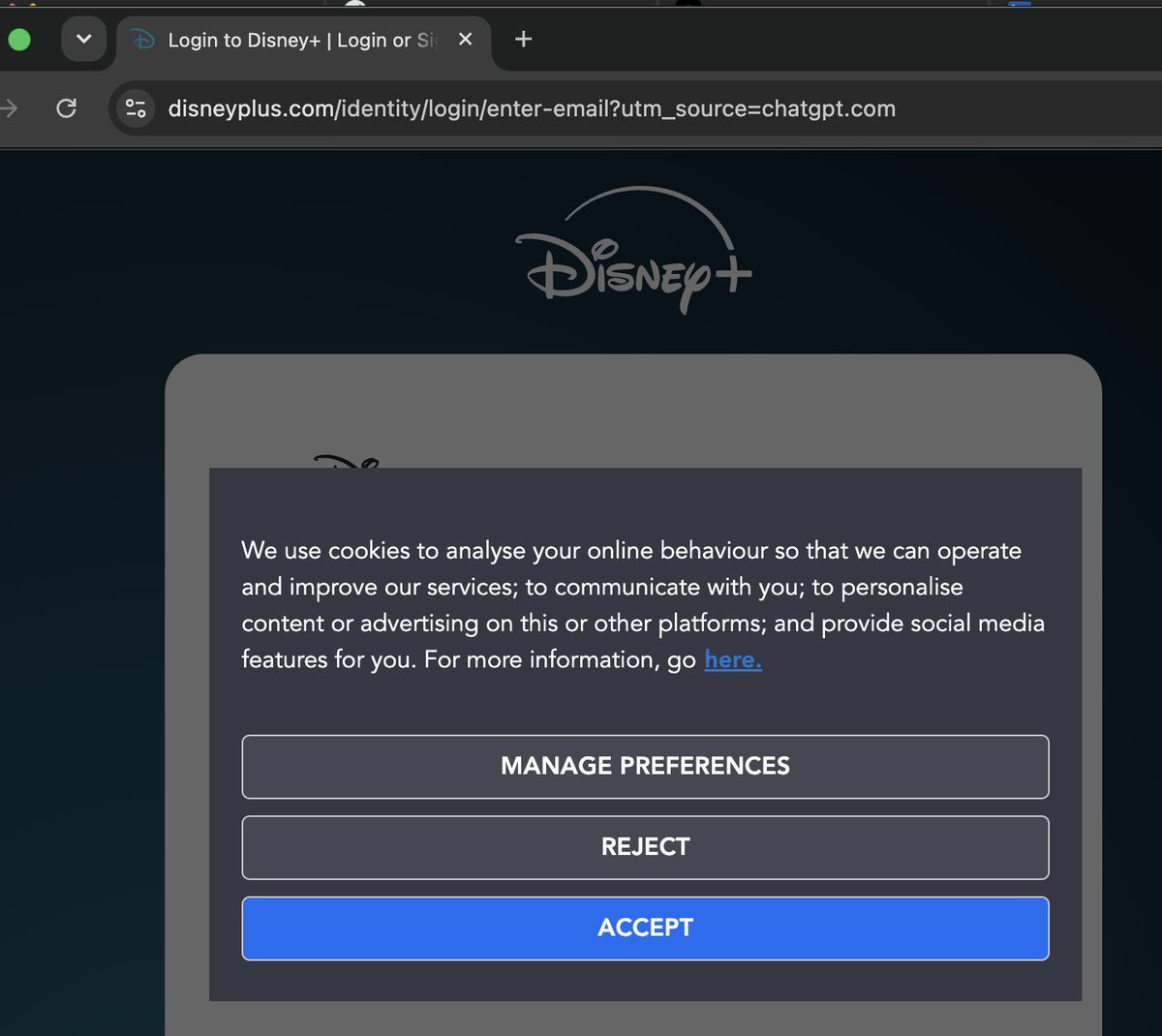 iamrobertvija's tweet photo. Disney is counting Google traffic as ChatGPT traffic. It's human error. 

The ?utm_source=https://t.co/1XriMrbnXN URL canonicals to itself, plus all 20 hreflang alternates.

Test yours: add ?query=randomjunk, inspect, Ctrl+F canonical. If you find randomjunk in code, fix it! https://t.co/DImfIUIXvc
