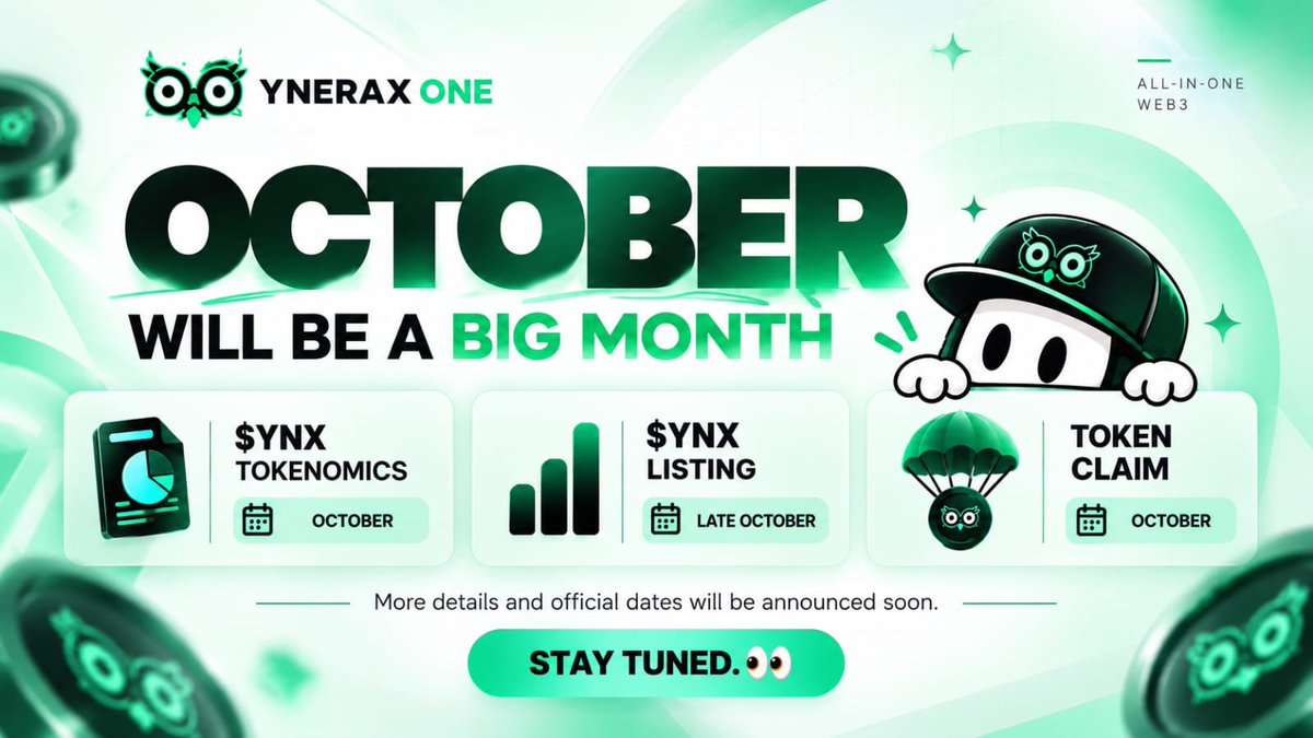 mike__scott001's tweet photo. Guess what? 👀
YneraX One isn’t moving like the usual Web3 projects that forget their community.
October is bringing: 📜 $YNX Tokenomics
📈 $YNX Listing
🎟️ Token Claim
More details soon. 🦉
@yneraxone https://t.co/H104axB2Ri