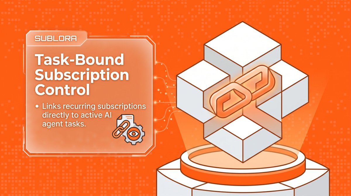 SubloraSpend's tweet photo. Subscriptions should serve a task, not exist beyond it.

Sublora links recurring services directly to active AI agent jobs, creating a clear boundary between useful spending and unnecessary renewals.

When the task ends, the subscription should too. https://t.co/r9DF3rc0Zu