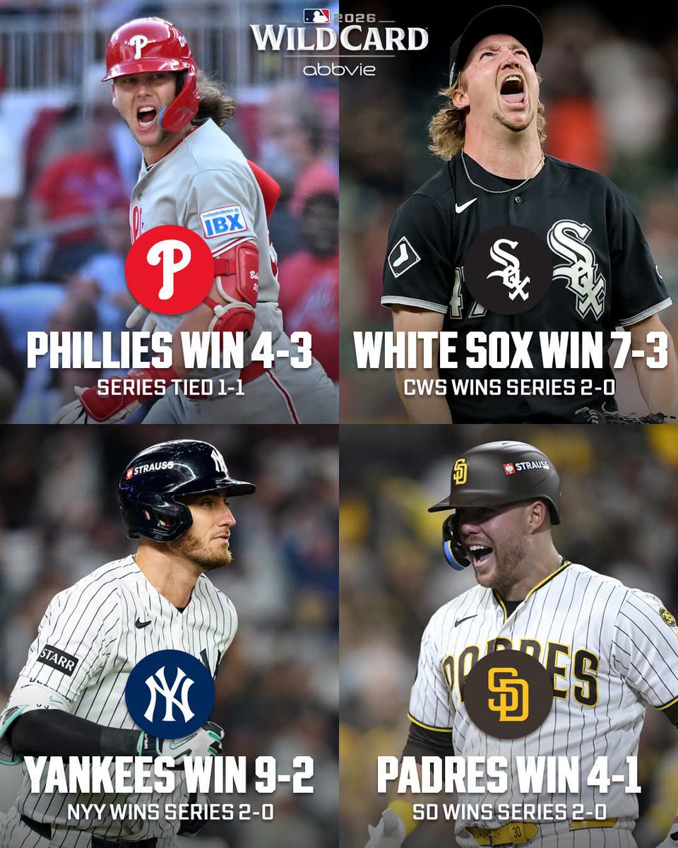 nomtessar's tweet photo. Only 1⃣ Wild Card Series remains undecided 👀 https://t.co/xOkhzaqjOE