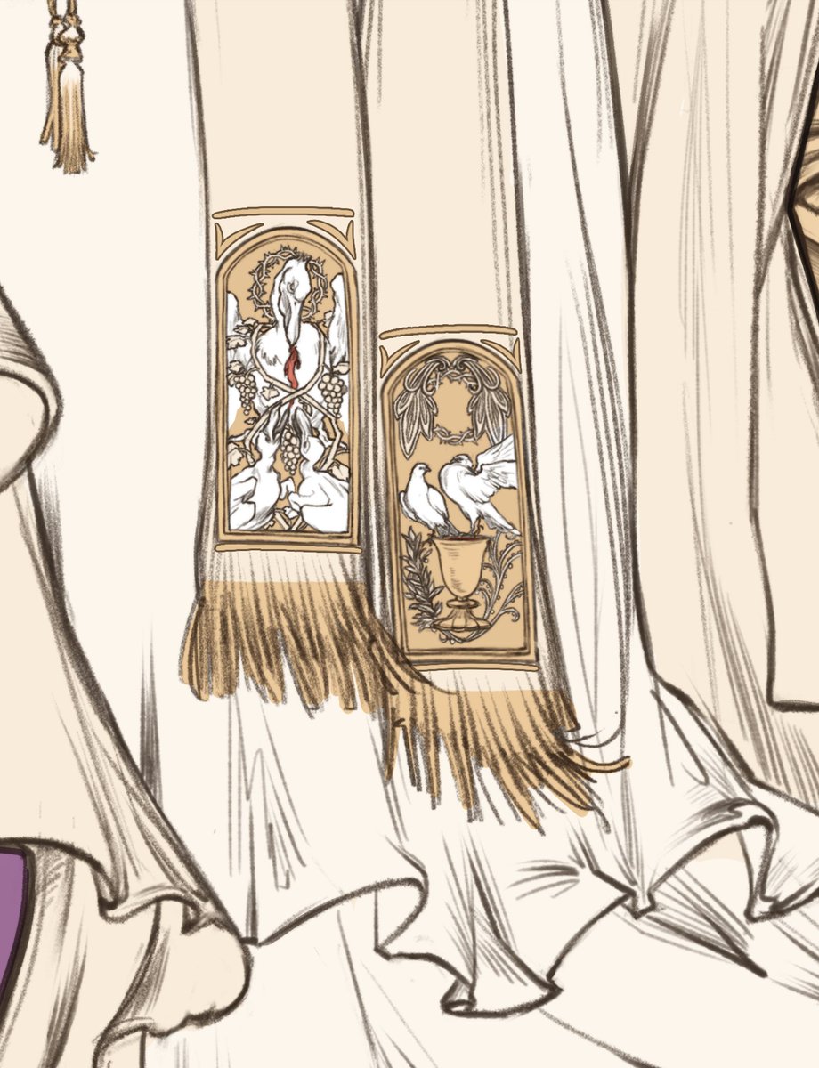 bontmercy's tweet photo. an illustration i did of pope innocent for a film festival in spain (+ detail shots)! 🐢🌈 #conclave2024 https://t.co/GqNBqs0WJR
