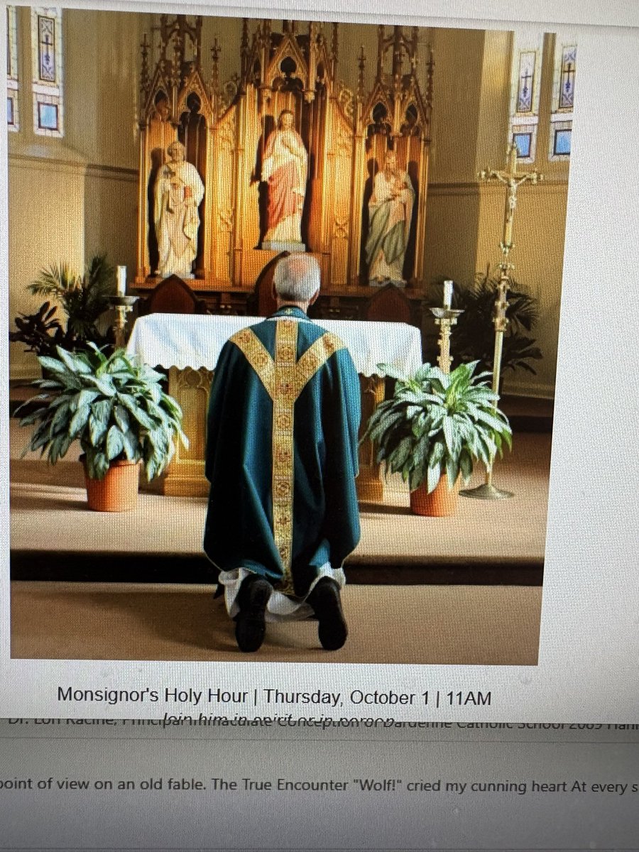 msgrted's tweet photo. Soon I plan to be in ICD chapel in Eucharistic Adoration praying for all the intentions of our parish family.  
11:00 AM Th/10/1/26 https://t.co/x5Aptptz97