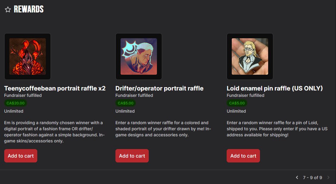 cyanfacade's tweet photo. I am participating in this year's #pmcfq fundraiser for Warframe! 

Bunch of goodies you can enter a raffle for down here, with more to come as the month goes on vvvv https://t.co/vKIx95QIqm