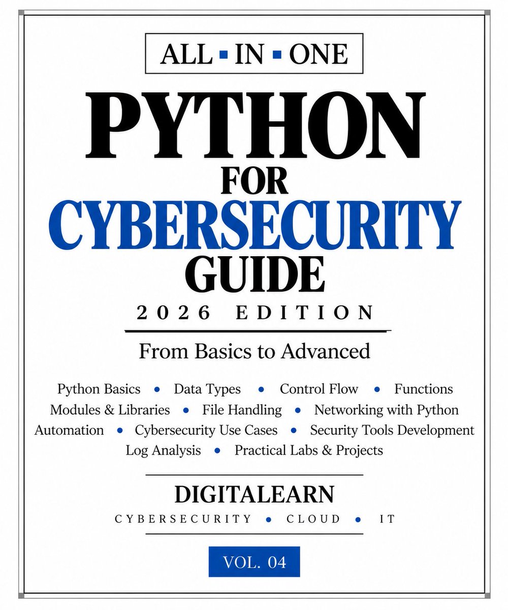 DIGITALEARN_1's tweet photo. Python for Cybersecurity Guide — Vol. 04 

Download here: https://t.co/nDgxet07Y3

Only for serious Python &amp; cybersecurity learners

Beginner → Advanced Python for Cybersecurity

DM me on Instagram for full guide : 
https://t.co/mjaGPaqQiN https://t.co/RJ65spqLHo