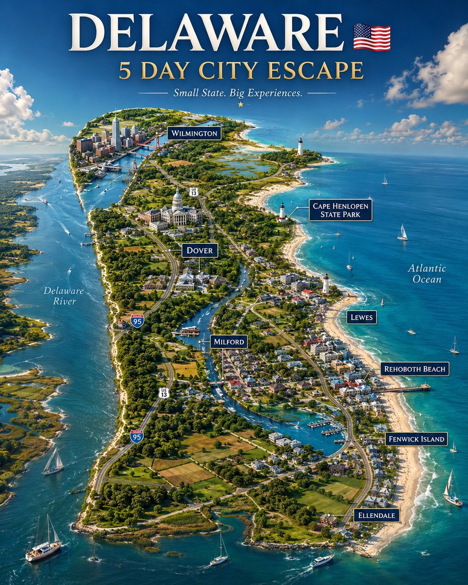 JENNIFERCR2's tweet photo. Small state, big adventures! Delaware is calling. ✨
#Delaware #DelawareTravel #USA #TravelUSA #RoadTrip #BeachGetaway #TravelMap #ExploreDelaware #Wanderlust #CityEscape #TripOn #TripOnUS #Tripononline #TriponlineUS #triponline https://t.co/5T3zgX912b
