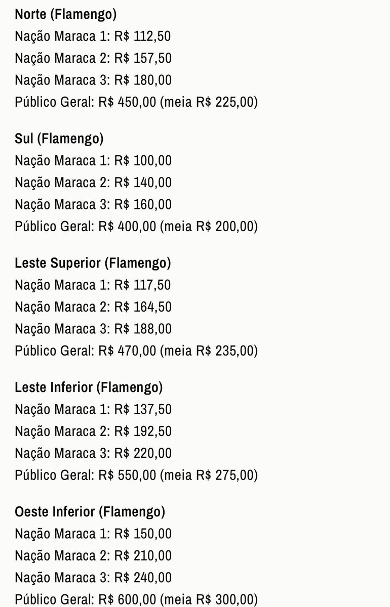 fla_infos's tweet photo. Valores para FLAMENGO x ESTUDIANTES no MARACA!

📸 Reprodução/Flamengo https://t.co/D29BDAHsGt