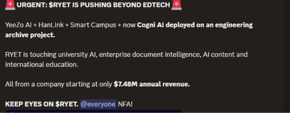 CatalysTrade's tweet photo. $RYET keeps building a stronger AI + education story

FY2026 revenue reached $7.48M, up 11.9% YoY, while YeeZo landed an ~$880K deployment across 10 AIGC labs and 610 workstations

Now Formind ties the global strategy together https://t.co/XQyfCBTU7d