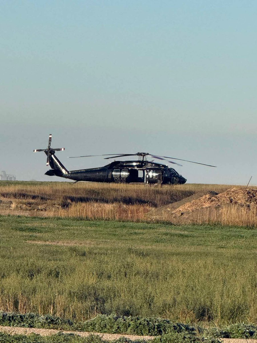 JustBins's tweet photo. RCMP Tactical Unit and Blackhawk spotted in Lajord by St. Peter’s Colony. https://t.co/daNsjEb1t8