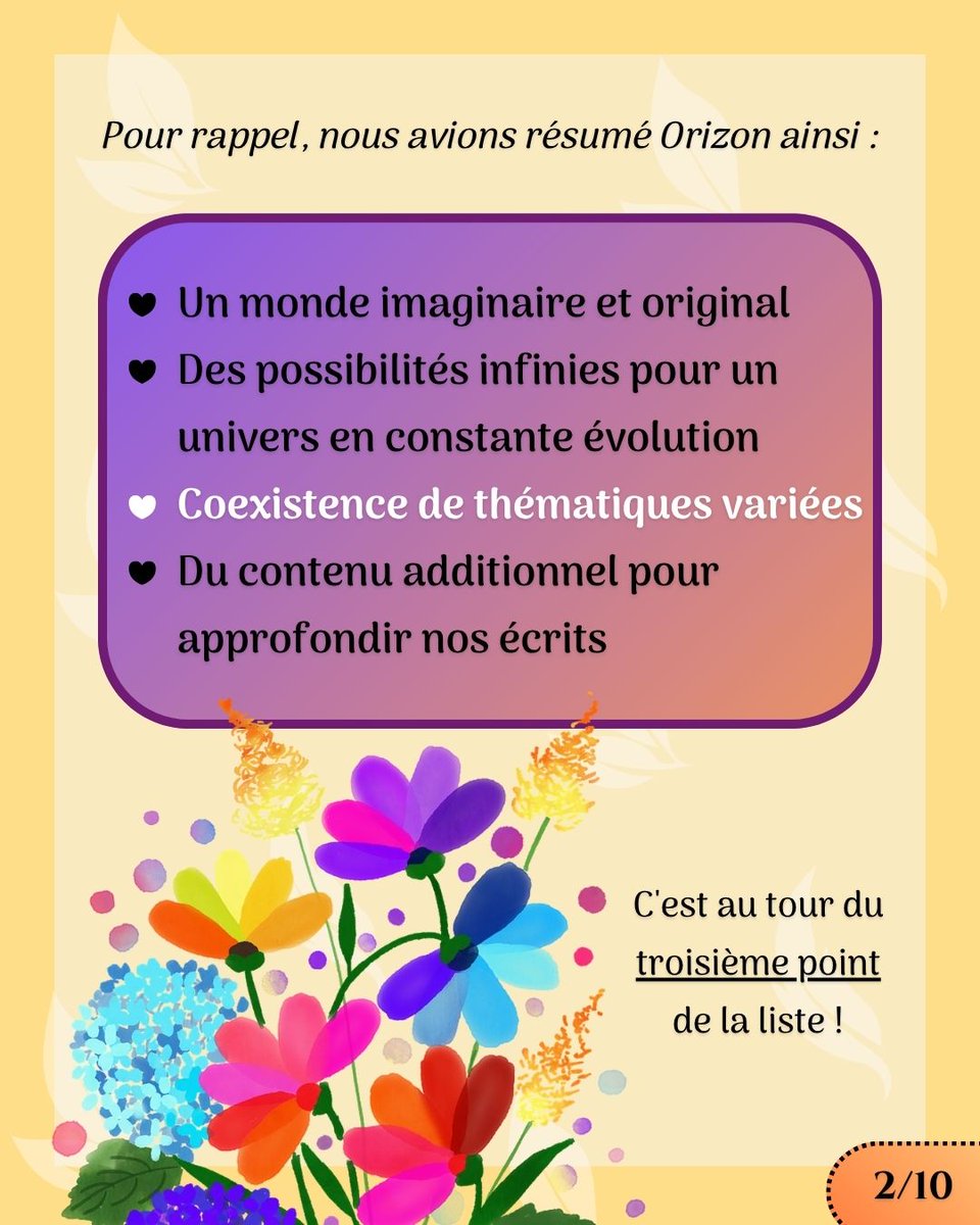 2PlumesDoxyter's tweet photo. Aujourd'hui, on parle des thèmes principaux de nos romans Orizon. Attention, la liste n'est pas exhaustive ! Nous abordons ce qui nous vient en tête et nous paraît pertinent, mais cela ne signifie pas qu'Orizon se restreint à ce qui est écrit dans ce post…

[pages 1 à 4 sur 10] https://t.co/bLRpyqNxE2