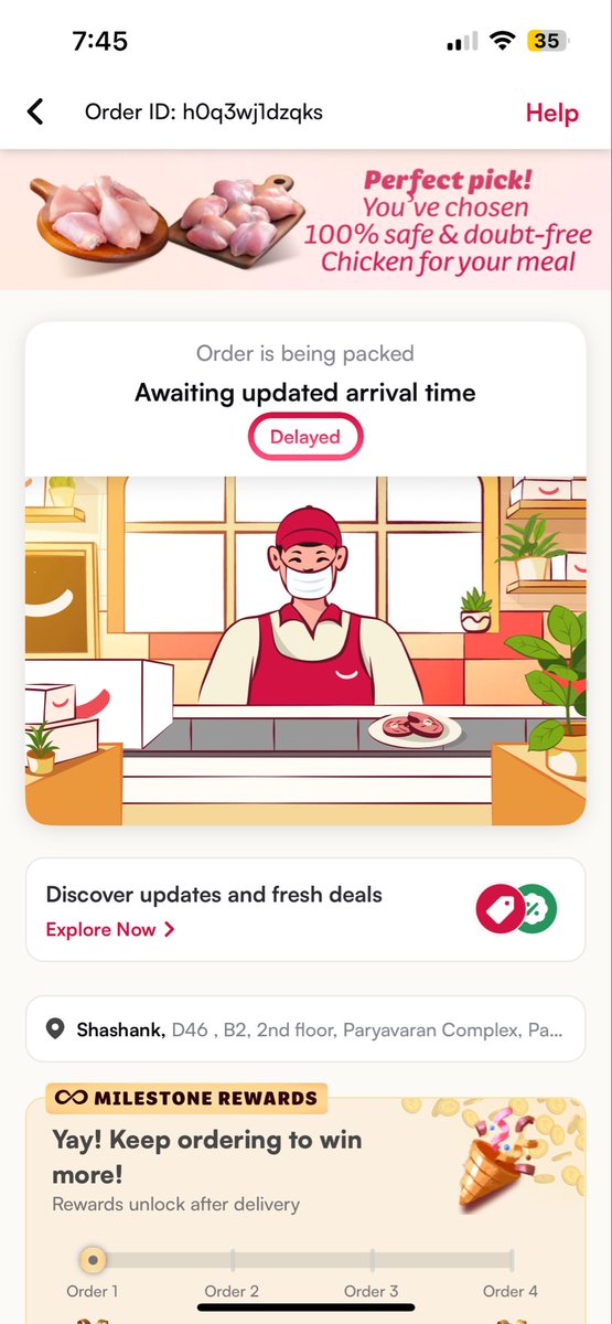 Sspandey12's tweet photo. Extremely disappointing experience with @LiciousFoods.

Ordered at 5:33 PM. At 7:45 PM, the app was STILL showing “order being packed” and “awaiting updated arrival time.” No call, no message, no cancellation update.

After waiting for hours, I called support myself, waited https://t.co/Dt9uzOXteY
