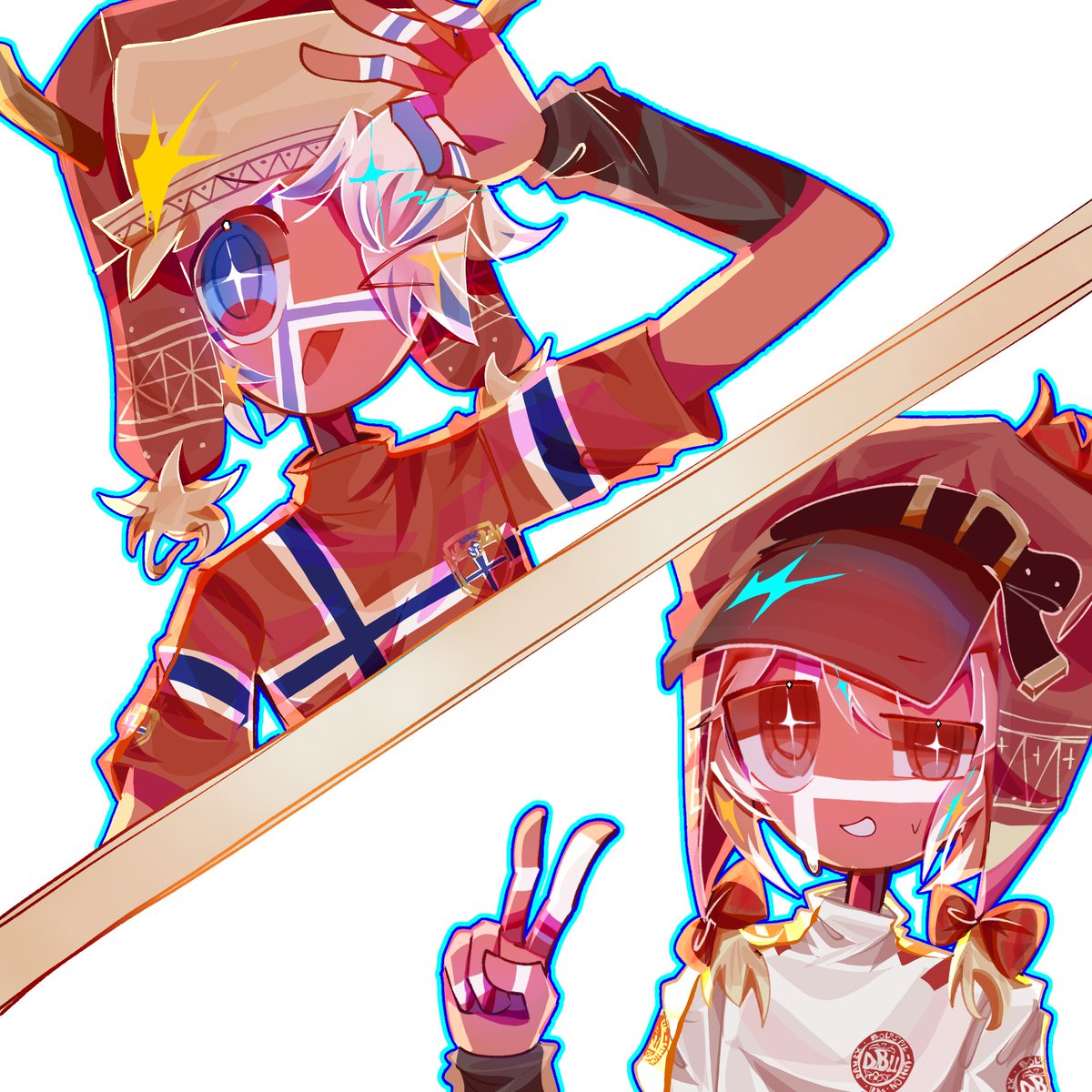 kbwwisn's tweet photo. Without the backgrounds and unnecessary effects lol 
#countryhumans
#countryhumansNorway
#countryhumansDenmark
I like this version more tbh but it's lacking context so it can't be the final result lol https://t.co/7KFtTBagWl