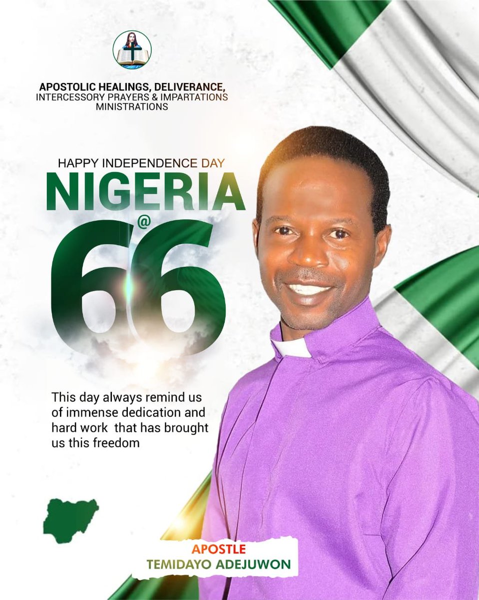 DayoAdejuwon's tweet photo. Happy 66th Anniversary to our nation Nigeria. @officialABAT @oluremitinubu_ @CNN @POTUS44 @Cristiano @realDonaldTrump https://t.co/YyO7wR4Tuq