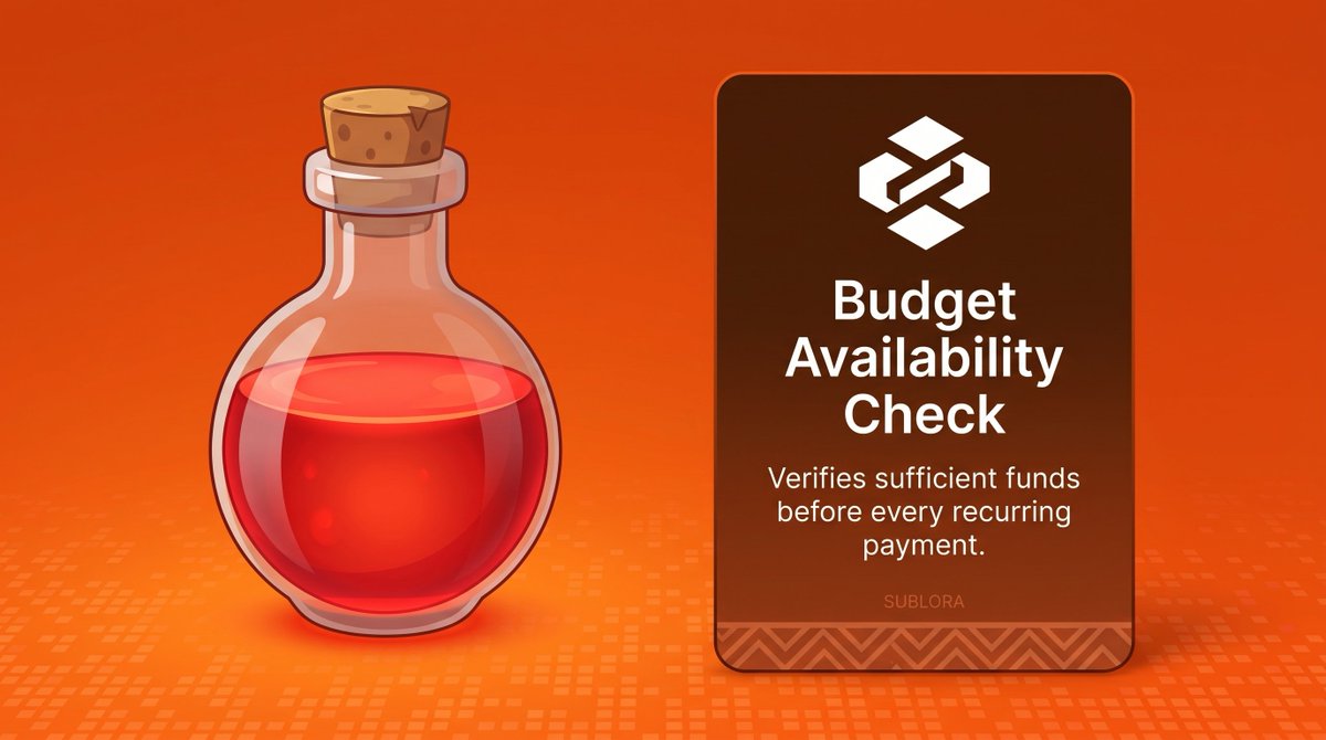 SubloraSpend's tweet photo. An active task is not enough. The budget must also be there.

Sublora checks available funds before every recurring payment, giving AI agents a financial control layer before committing to another subscription cycle. https://t.co/YRZ97qhtzm