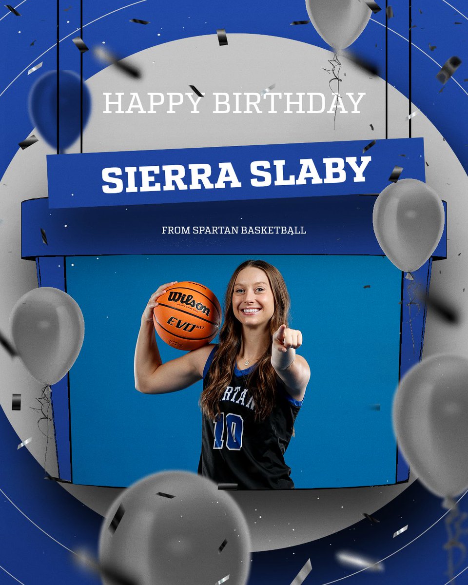 AUSpartanWBB's tweet photo. Happy Birthday to sophomore guard Sierra Slaby! Have a great day! 🥳 https://t.co/mDBWJzFnGx