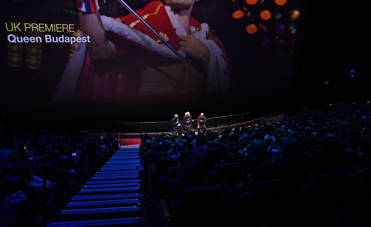 QueenWillRock's tweet photo. Last night, Queen Budapest received its UK premiere at the BFI IMAX in London, marking the first time the newly restored 4K presentation has been shown in IMAX anywhere in the world.

The event was attended by Sir Brian May and Roger Taylor, who took part in a Q&A following the film.

Also in attendance were Freddie Mercury’s sister, Kashmira Bulsara, and her family, along with many of the crew involved in the restoration.

The response from the audience was ecstatic. Fans around the world can experience Queen Budapest on the big screen from Wednesday 7 October for a limited time only.

Find your nearest cinema at https://t.co/f50OtsNCUy