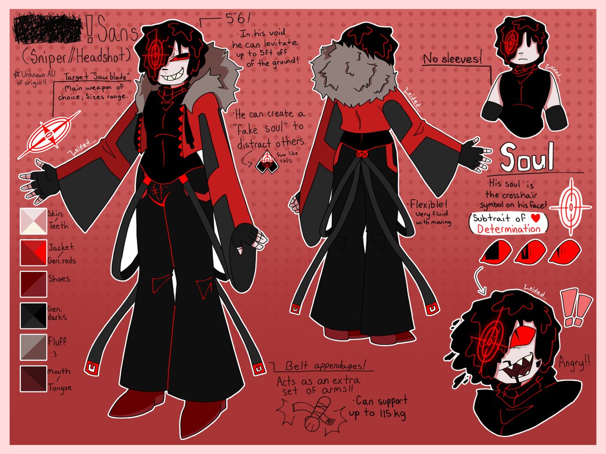 Vvoided_'s tweet photo. GUH FIRST POST!! 
My sans OC Sniper/Oasis!Sans!! 😼
Very red gulp... 

Holy October 1st post-

#utmv #undertaleau #utau #sans #oc https://t.co/nig1SarCor