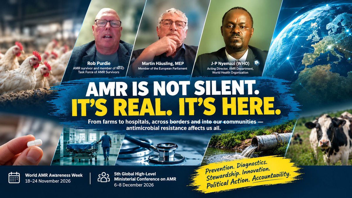 globalamrmedia's tweet photo. At the #AntimicrobialResistance Exhibition in @Europarl_EN, strong call to drop 'silent pandemic' label &amp; turn #OneHealth commitments into laws, funding, accountability

✅ insights: Martin Hausling, MP-EU; #AMR survivor Rob Purdie; Dr @JpNyemazi @WHO

https://t.co/mbqO8hVT5H https://t.co/ZRYIty0g3x