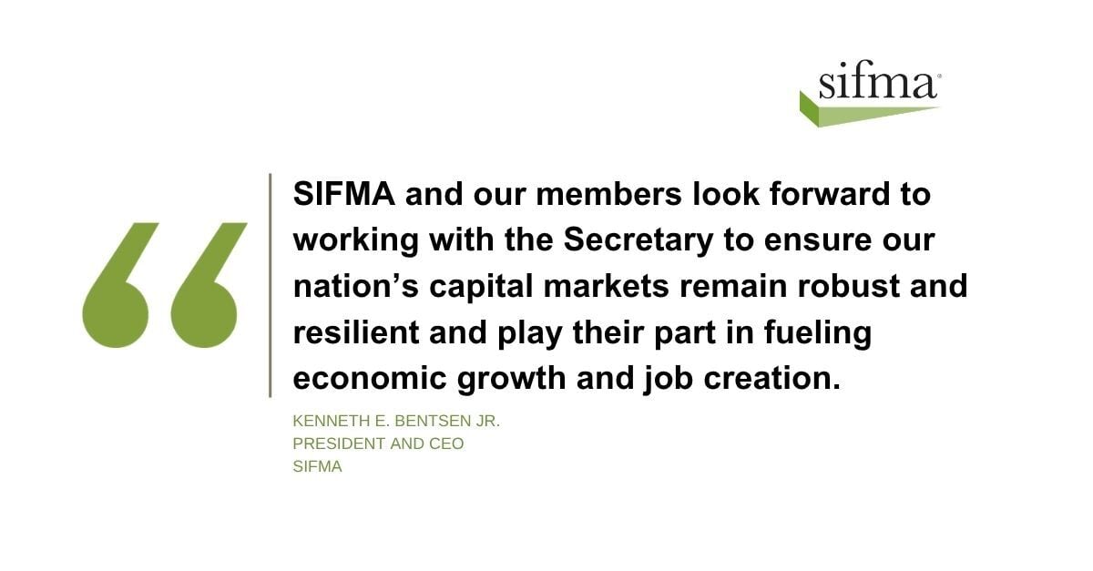 SIFMA's tweet photo. SIFMA congratulates @Sonderling47 on his confirmation as Secretary of the @USDOL
We look forward to working with Secretary Sonderling and the Department on issues important to the financial services industry and the broader economy. https://t.co/4gEkdiefmC