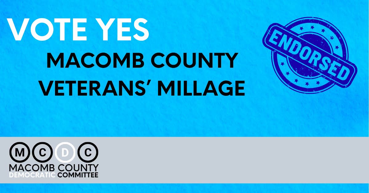 turner4mi's tweet photo. Vote YES on the Macomb County Veterans Millage.
As a  resident, and veteran myself, I strongly support this proposal.
Many of us are concerned about the cost of living, but, in my opinion, it is a very small price to pay to take care of Veterans here in Macomb County. https://t.co/SU5H46Ray9