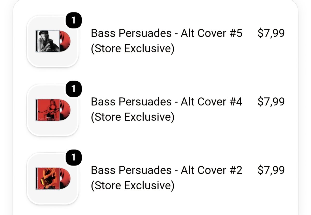 SouthSpot97's tweet photo. The things I’ll do to support my favorite artist of all time. All my orders for Bass Persuades!!  

Thank you again for sharing this album with us.
I’ll always support you @miley!

@mileyworld @AtlanticRecords https://t.co/lv6DY8RFLa