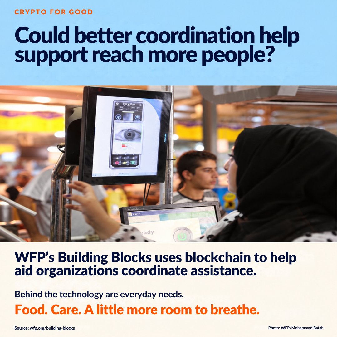 PetitionIO's tweet photo. Could better coordination help aid reach more people?
WFP’s Building Blocks uses blockchain to help organizations coordinate support and reduce unintended overlap.
https://t.co/wXBWPrMeb1
#CryptoForGood https://t.co/1ovbYsCrzc