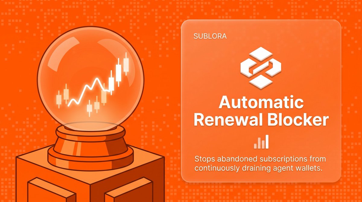 SubloraSpend's tweet photo. Forgotten subscriptions can quietly become recurring costs.

Sublora blocks renewals when the underlying task is no longer active, preventing abandoned services from continuously draining an AI agent's wallet. https://t.co/jWDBqgM1mb