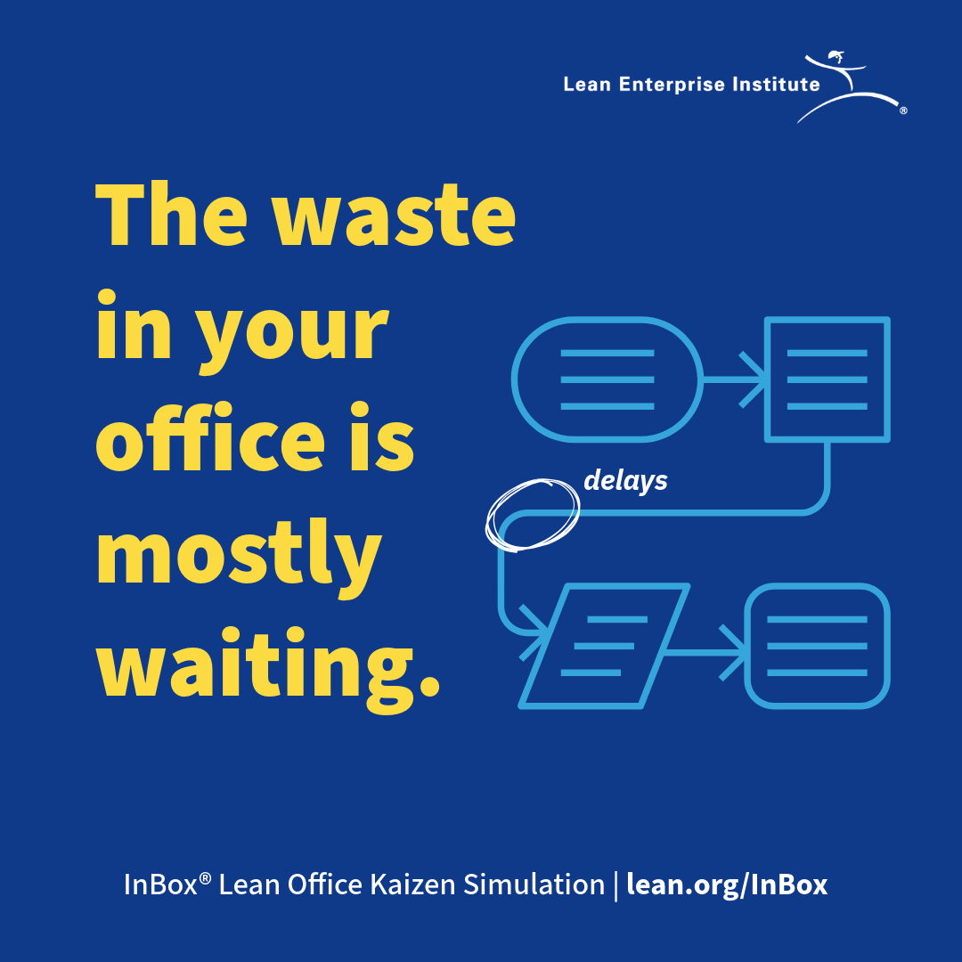 LeanDotOrg's tweet photo. How much of your team's day is spent waiting?

In office work, that waiting is the waste — and because no one can see it, it goes unmeasured and unfixed for years.

The InBox Lean Office Kaizen Simulation teaches you to see it. 

Learn more and register: https://t.co/wwWFLmq5u4 https://t.co/hGn89c6BSd