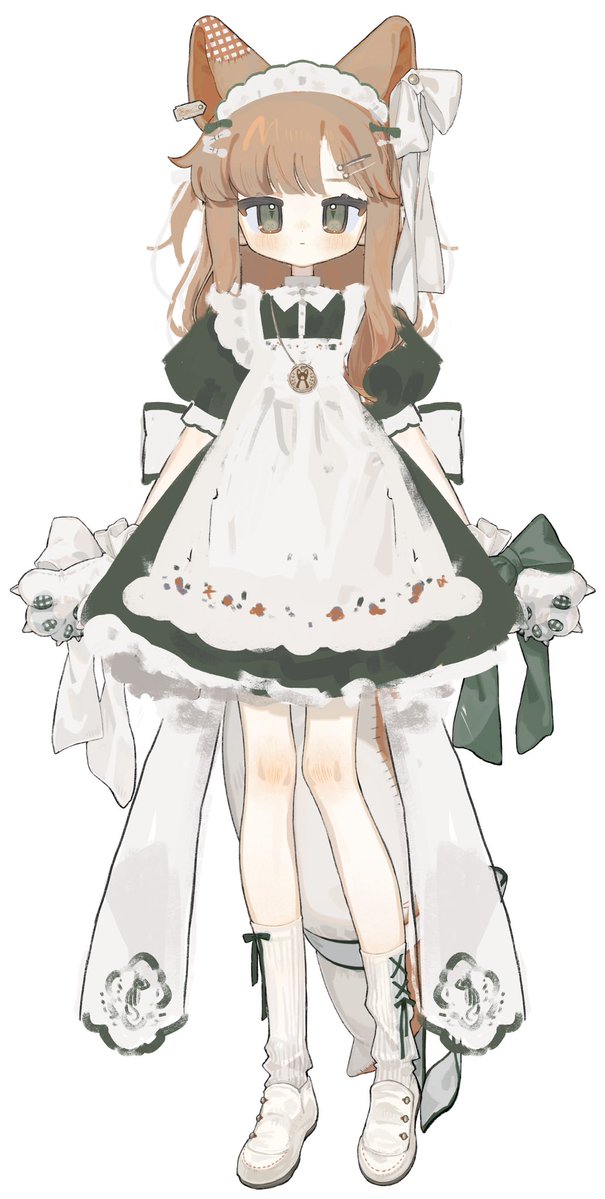 genkinineru's tweet photo. 新衣装も作りたい……
深緑色のメイドさん！ https://t.co/8BxSvTfFE6