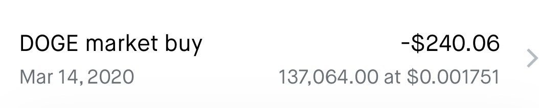 TsukiTheKat's tweet photo. My first $Doge buy March 14, 2020 a year before it blew up. 

 x390 mutliple from the bottom.

Also early on Shiba ( 3 months before ) and ( 1 year before ) 1B Bonk. 

solana:463SK47VkB7uE7XenTHKiVcMtxRsfNE2X4Q9wByaURVA will destroy all Fudders as the Timeline continues. Think these $GME retarded apes are mad now? Watch what happens next. 

Welcome to the Crypto Blockchain.